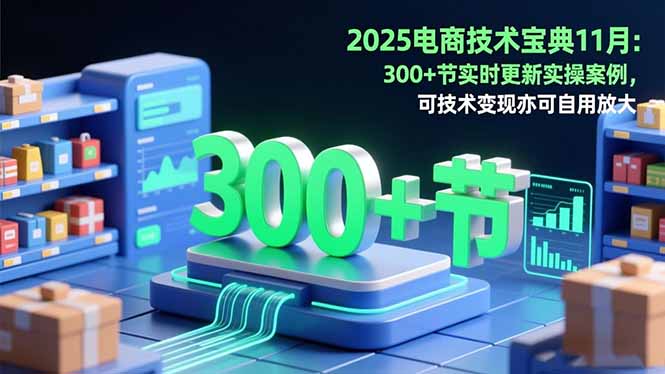 2025电商技术宝典11月:200+节实时更新实操案例,可技术变现亦可自用放大-冒泡网