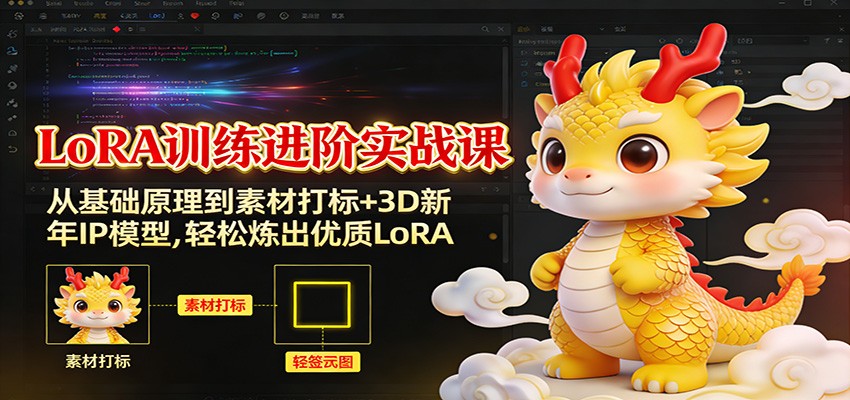 LoRA训练进阶实战课:从基础原理到素材打标+3D新年IP模型,轻松炼出优质LoRA-冒泡网