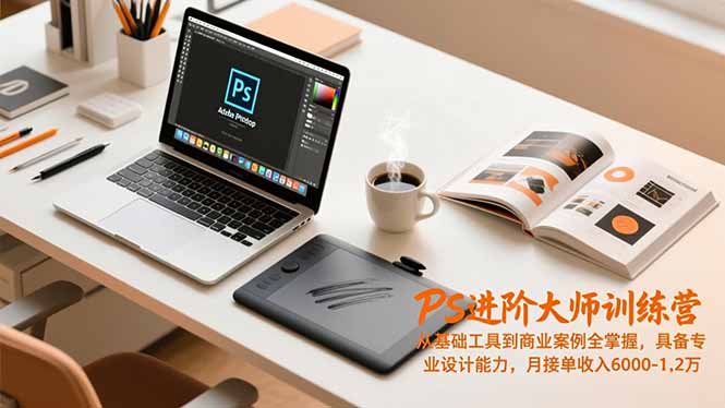 PS进阶大师训练营,从基础工具到商业案例全掌握,具备专业设计能力,月接单收入6000-1.2万-冒泡网