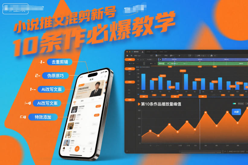 小说推文混剪新号10条必爆教学，伪原创10条作品必爆技巧-冒泡网