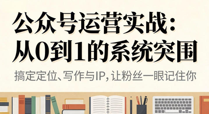 公众号运营实战,从定位到变现的全流程,从0到1的系统突围-冒泡网