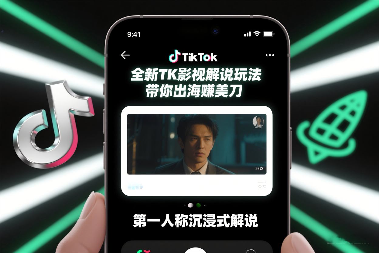 TikTok第一人称影视解说教学,全新TK影视解说玩法,带你出海賺美刀-冒泡网