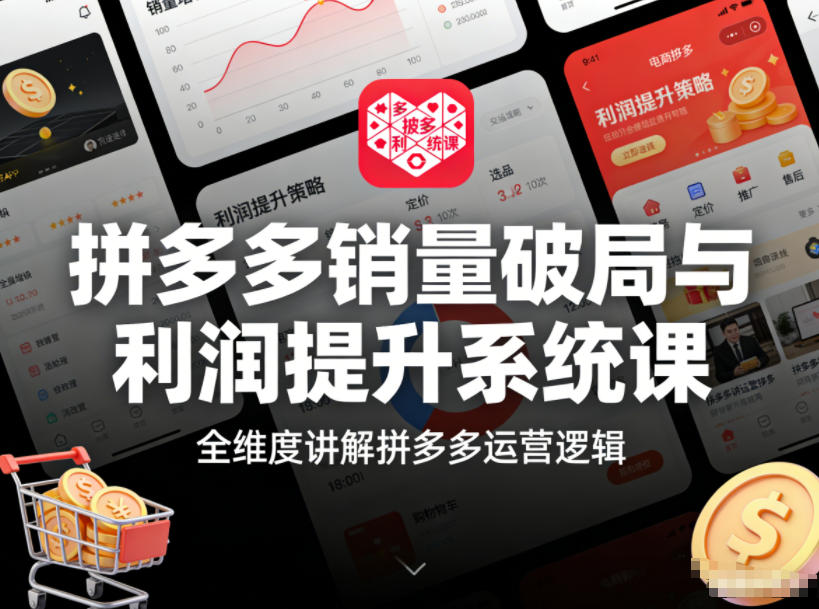拼多多销量破局与利润提升系统课，全维度讲解拼多多运营逻辑-冒泡网