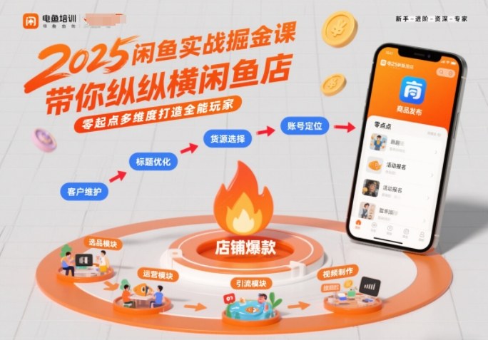 2025闲鱼实战掘金课，带你纵横闲鱼店，零起点多维度打造全能玩家-冒泡网