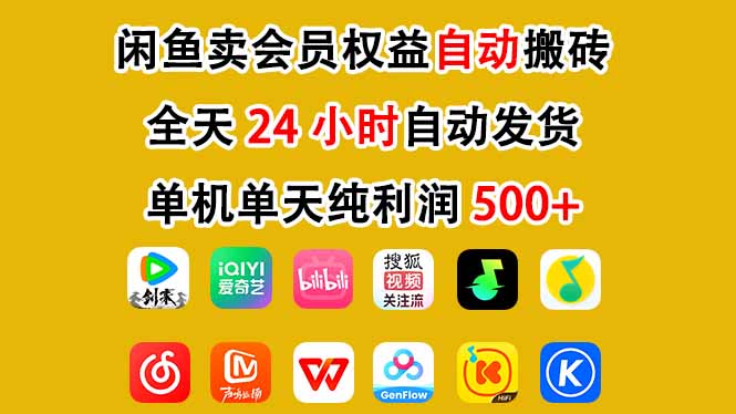 闲鱼卖会员权益，一部手机日入5张+，无需囤货全程24小时自动托管-冒泡网