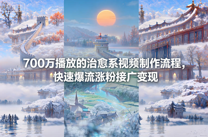 700万播放的治愈系视频制作流程，快速爆流涨粉接广变现-冒泡网