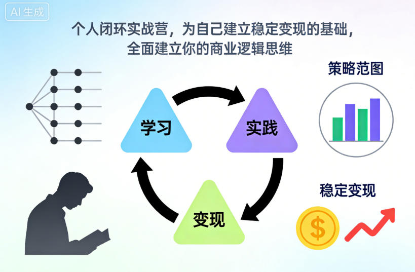 个人闭环实战营,为自己建立稳定变现的基础,全面建立你的商业逻辑思维-冒泡网