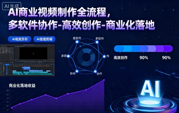 AI商业视频制作全流程2期，多软件协作-高效创作-商业化落地(更新)-冒泡网
