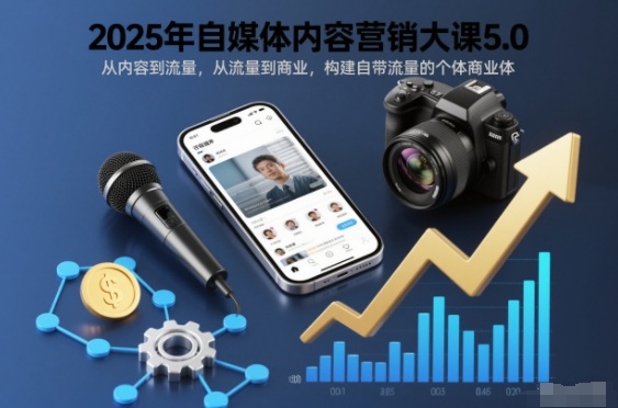 2025年自媒体内容营销大课5.0，从内容到流量，从流量到商业，构建自带流量的个体商业体-冒泡网