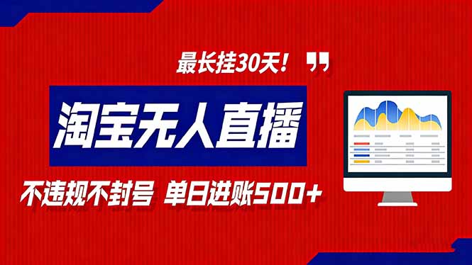 2026淘宝无人直播带货,不违规不封号,每日收益500+,最长挂30 天!-冒泡网