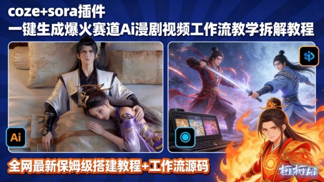 SORA2一键生成AI漫剧视频coze工作流搭建教程，小白轻松入局漫剧圈-冒泡网