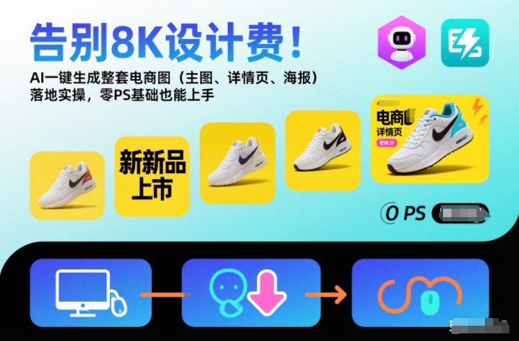 告别8K设计费!AI一键生成整套电商图(主图、详情页、海报)落地实操,零PS基础也能上手-冒泡网