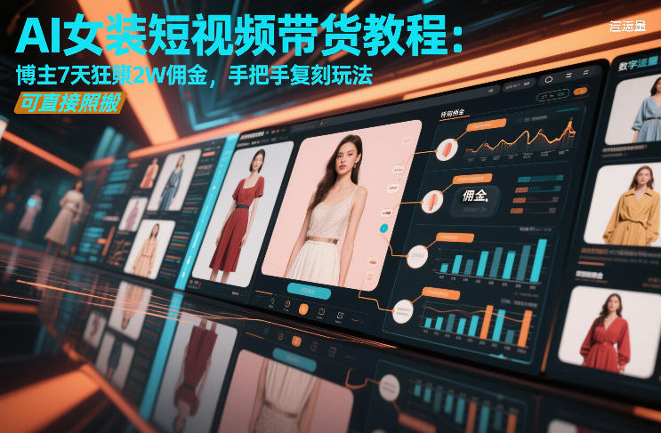 AI女装短视频带货教程:博主7天狂賺2W佣金,手把手复刻玩法,可直接照搬-冒泡网