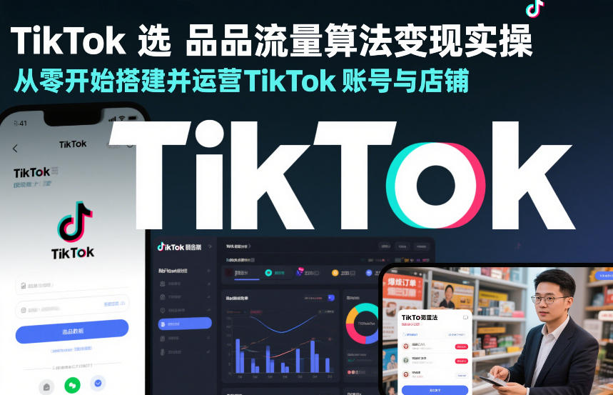 TikTok选品流量算法变现实操,从零开始搭建并运营TikTok账号与店铺-冒泡网