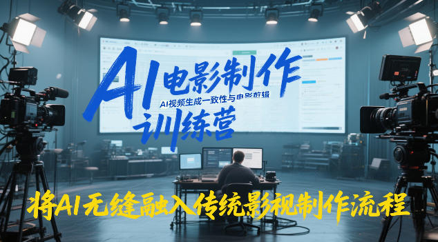 AI电影制作训练营,掌握AI视频生成一致性与电影剪辑,将AI无缝融入传统影视制作流程-冒泡网