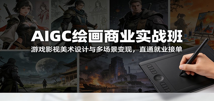 AIGC绘画商业实战班:游戏影视美术设计与多场景变现,直通就业接单-冒泡网