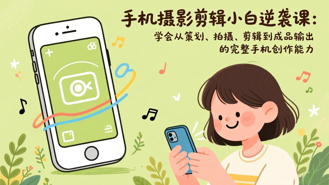 手机摄影剪辑小白逆袭课:学会从策划、拍摄、剪辑到成品输出的完整手机创作能力-冒泡网