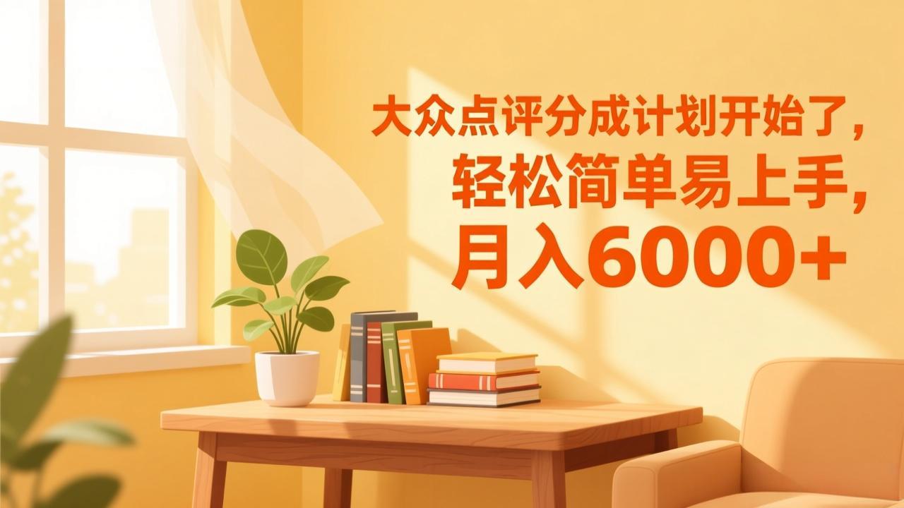 大众点评分成计划开始了，轻松简单易上手，月入6000+-冒泡网