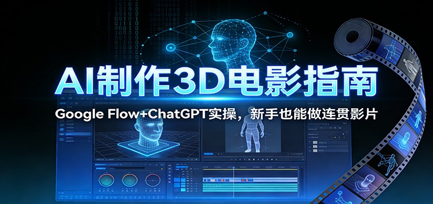 AI制作3D电影指南：Google Flow+ChatGPT实操，新手也能做连贯影片-冒泡网