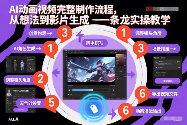AI动画视频完整制作流程,从想法到影片生成一条龙实操教学-冒泡网
