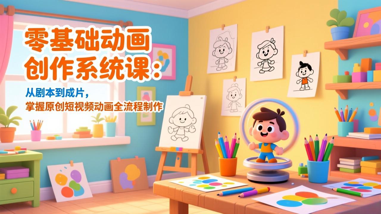零基础动画创作系统课：从剧本到成片，掌握原创短视频动画全流程制作-冒泡网
