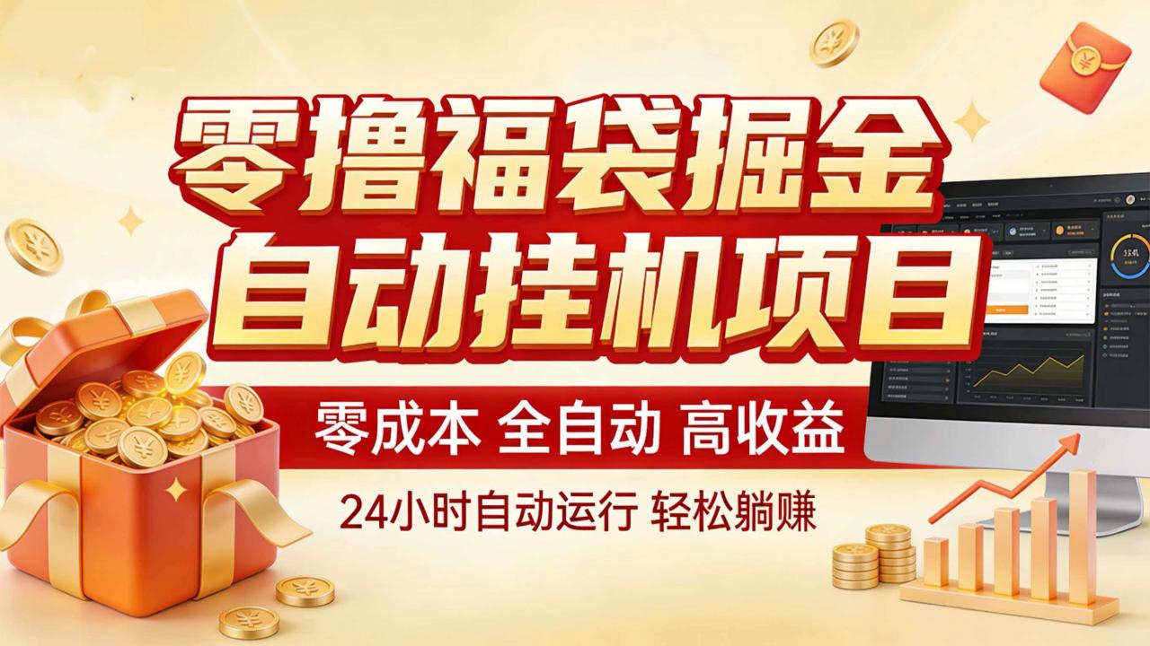 零撸福袋掘金！全自动挂机躺赚，新手也能上手-冒泡网