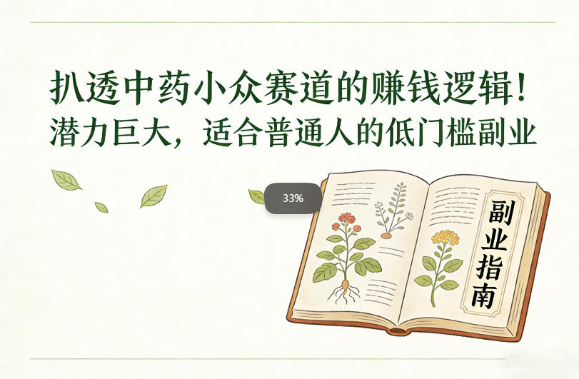 扒透中药小众赛道的賺米逻辑,潜力巨大,适合普通人的低门槛副业-冒泡网