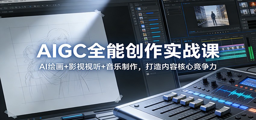 AIGC全能创作实战课:AI绘画+影视视听+音乐制作,打造内容核心竞争力-冒泡网