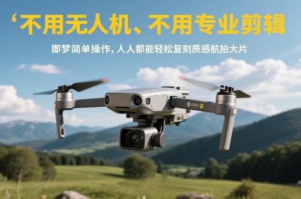 不用无人机、不用专业剪辑,即梦简单操作,人人都能轻松复刻质感航拍大片-冒泡网
