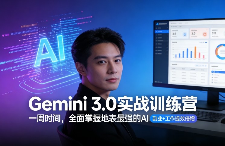 Gemini 3.0实战训练营,一周时间,全面掌握地表最强的AI,副业+工作提效倍增-冒泡网