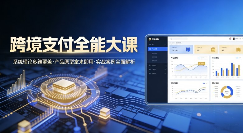 跨境支付全能大课,系统理论多维覆盖,产品原型拿来即用,实战案例全面解析-冒泡网