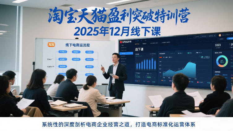 淘宝天猫盈利突破特训营25年12月线下课，系统性的深度剖析电商企业经营之道，打造电商标准化运营体系-冒泡网