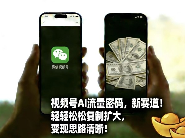视频号AI流量密码新赛道,轻轻松松复制扩大,变现思路清晰-冒泡网