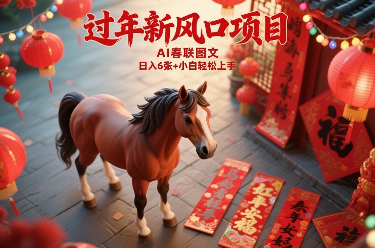 过年新风口项目，用ai春联图文，日入6张+小白轻松上手【揭秘】-冒泡网