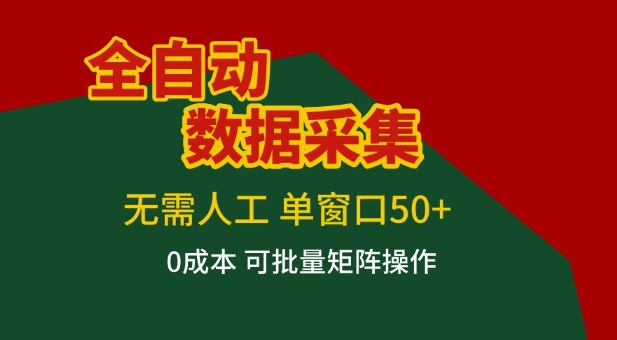 全自动数据采集项目，无需人工，单窗口可达50+收益，操作简单无难度，一个人也能轻松实现矩阵【揭秘】-冒泡网