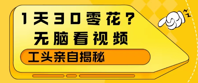 1天30零花?无脑看视频,大佬亲自揭秘-冒泡网