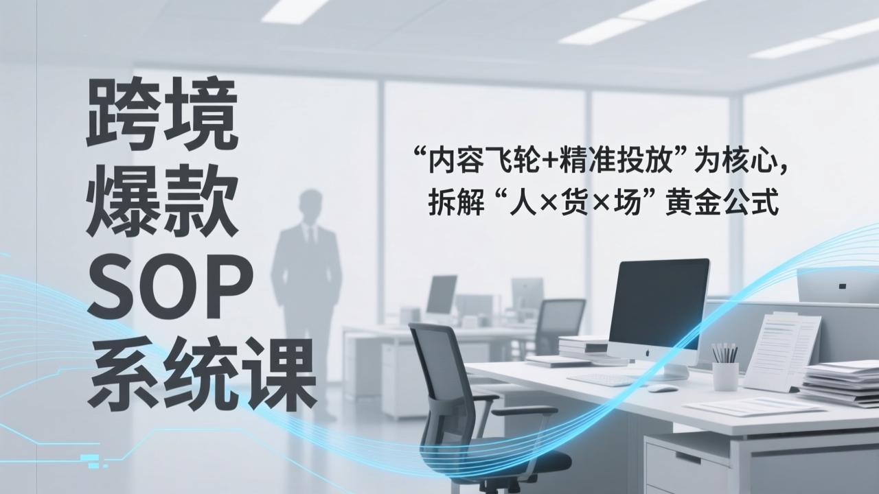 跨境爆款SOP系统课，“内容飞轮+精准投放”为核心，拆解“人×货×场”黄金公式-冒泡网