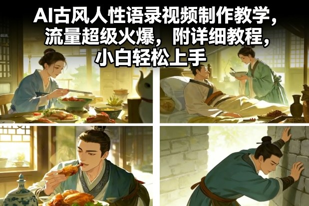 AI古风人性语录视频制作教学，流量超级火爆，附详细教程，小白轻松上手-冒泡网