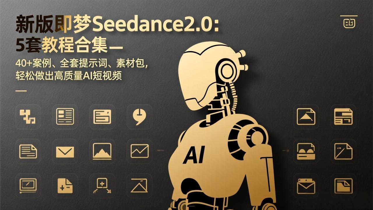 新版即梦Seedance2.0:5套教程合集,40+案例、全套提示词、素材包,轻松做出高质量AI短视频-冒泡网