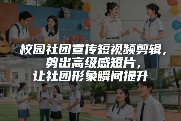校园社团宣传短视频剪辑，剪出高级感短片，让社团形象瞬间提升-冒泡网