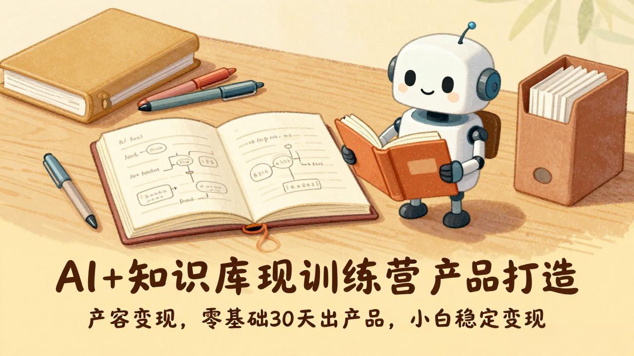 AI+知识库变现训练营,产品打造、内容创作、全平台变现,零基础30天出产品,小白稳定变现-冒泡网