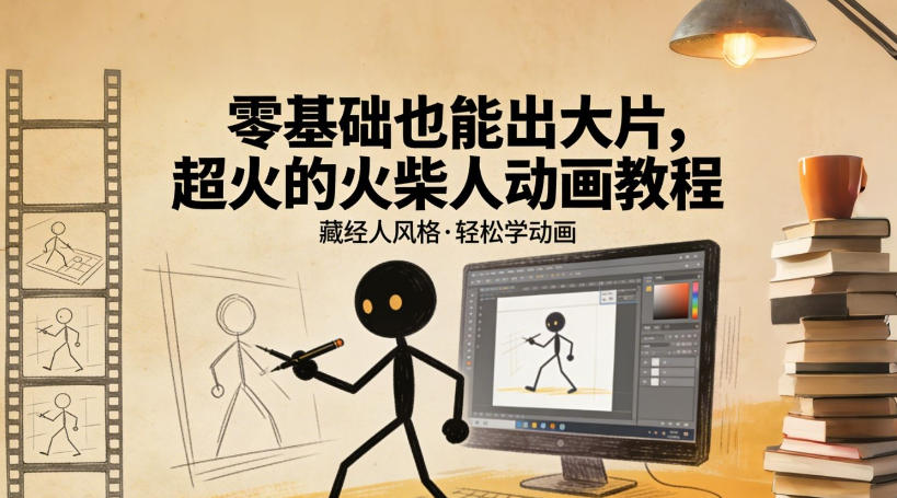 零基础也能出大片,超火的火柴人动画教程(藏经人风格)-冒泡网