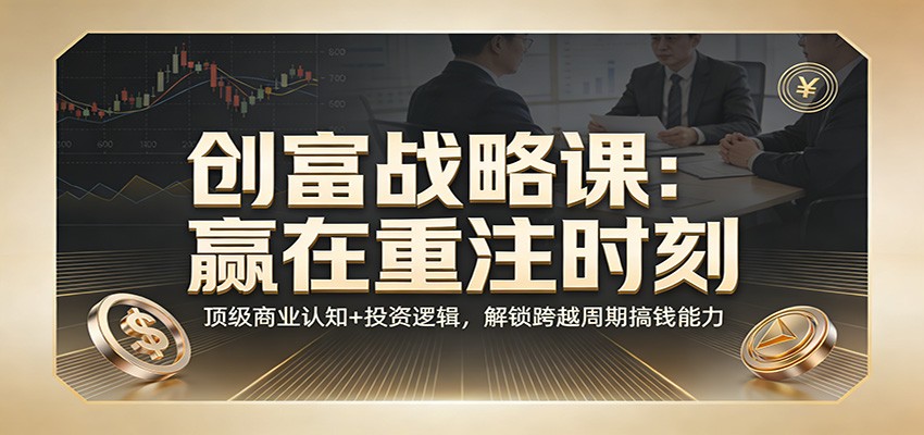 《创富战略课:赢在重注时刻》顶级商业认知+投资逻辑,解锁跨越周期搞钱能力-冒泡网