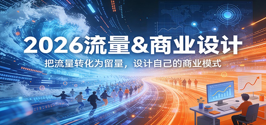 2026流量&商业设计，把流量转化为留量，设计自己的商业模式-冒泡网