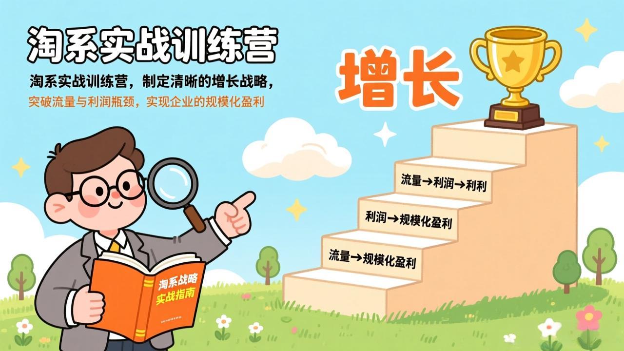 淘系实战训练营,制定清晰的增长战略,突破流量与利润瓶颈,实现企业的规模化盈利-冒泡网