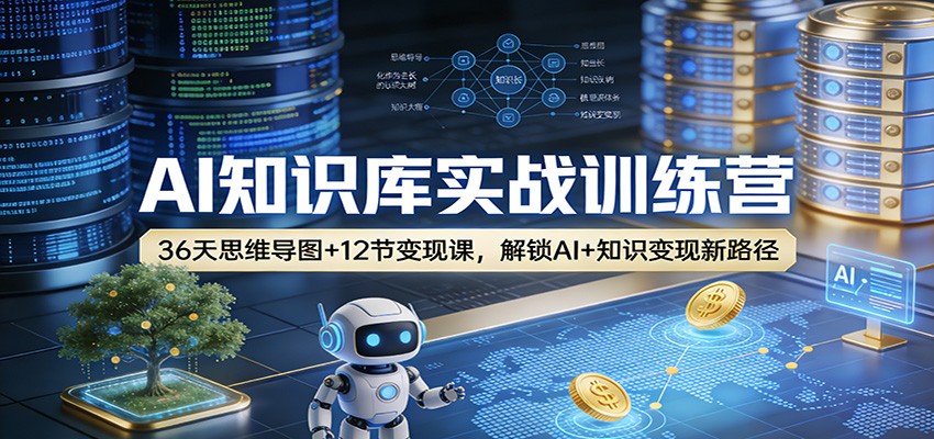 AI知识库实战训练营:36天思维导图+12节变现课,解锁AI+知识变现新路径-冒泡网