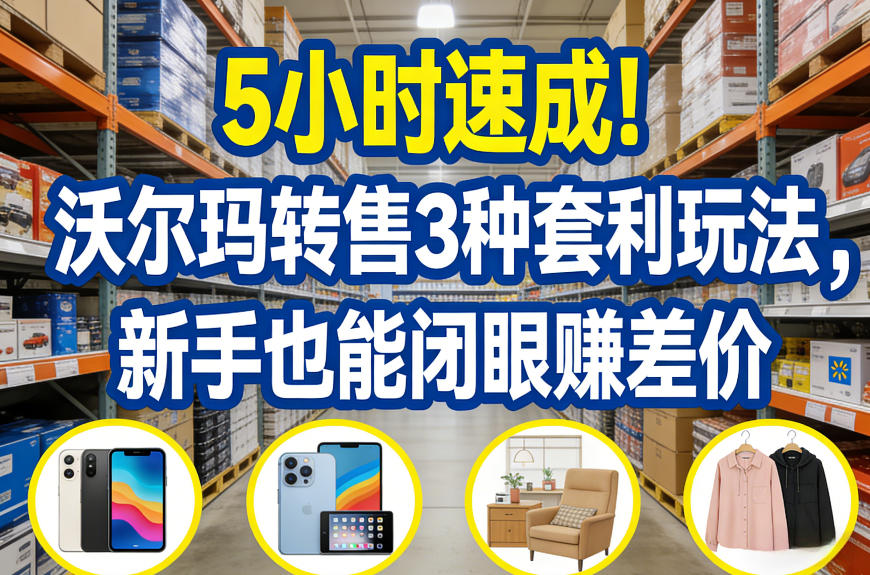 5小时速成!沃尔玛转售3种套利玩法,新手也能闭眼賺差价-冒泡网