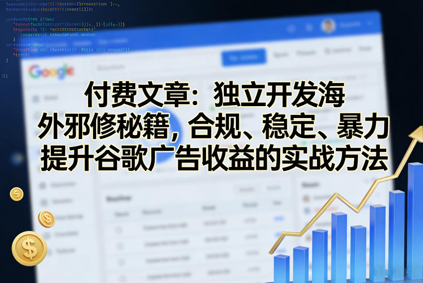 付费文章:独立开发海外邪修秘籍,合规、稳定、暴力提升谷歌广告收益的实战方法-冒泡网