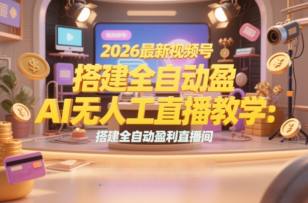 2026最新视频号AI无人直播教学:搭建全自动盈利直播间,低成本开启副业变现-冒泡网