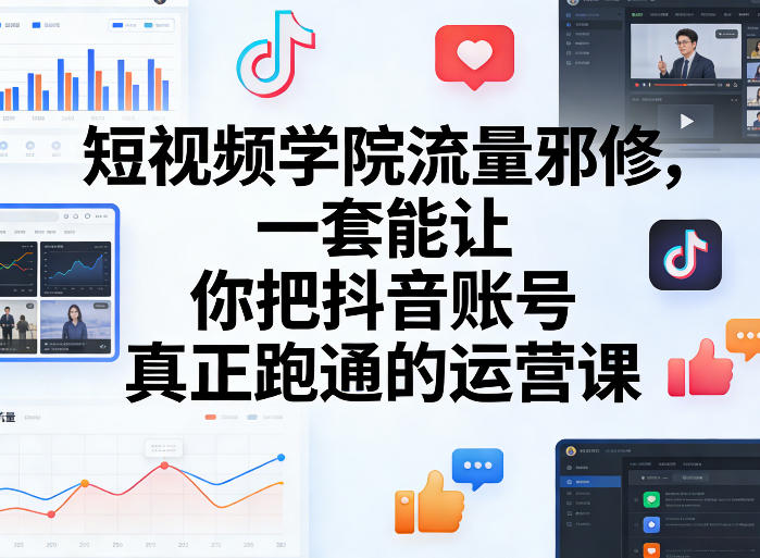 短视频学院流量邪修,一套能让你把抖音账号真正跑通的运营课-冒泡网